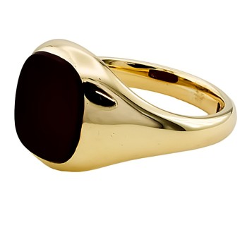 9ct Gold Carnelian Signet Ring size R